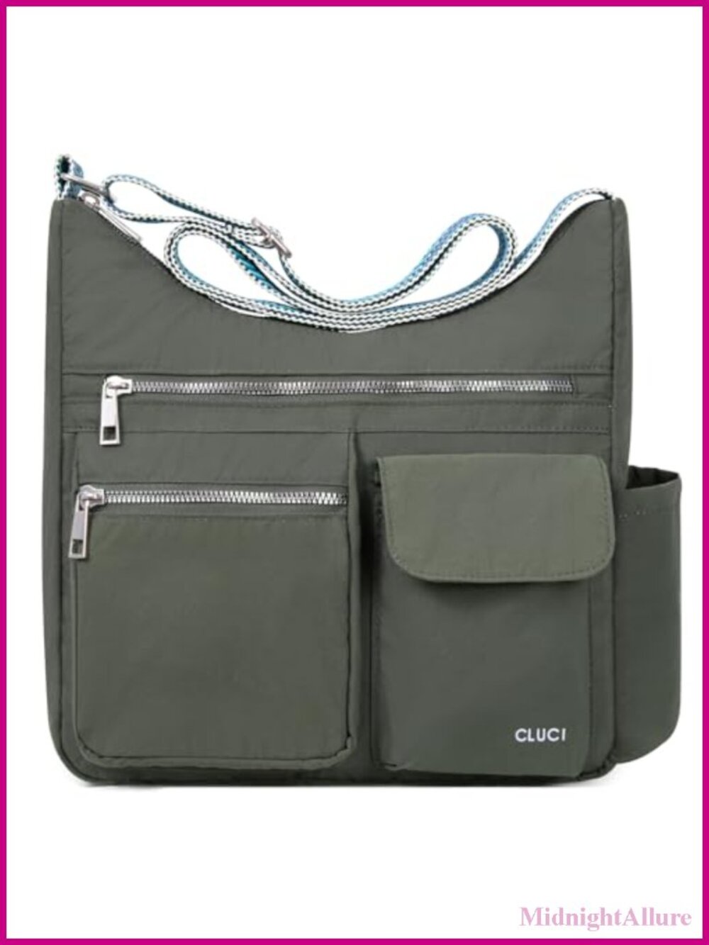 CLUCI Anti Theft Crossbody Bag Water Resistant Oxford Cloth Travel Shoulder
